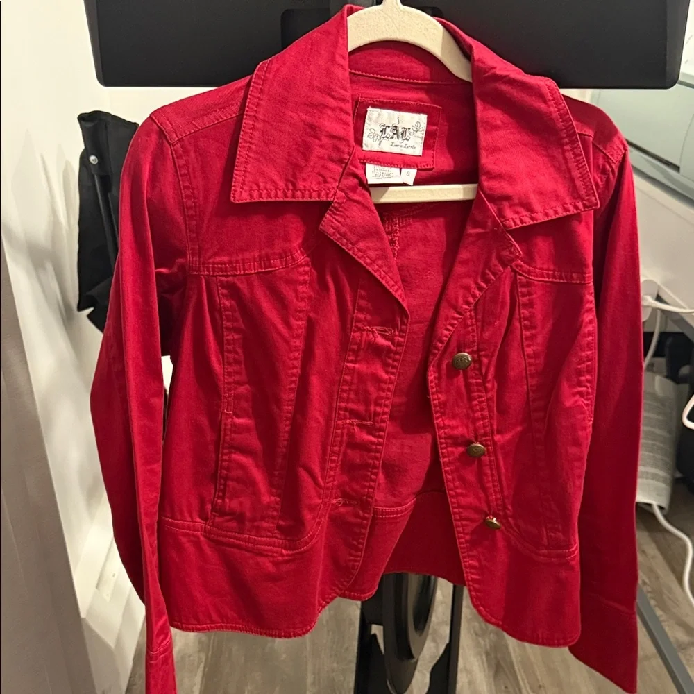 Live a Little Red Jean Jacket - Picture 1 of 2